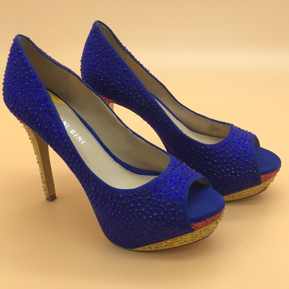 Gianni Bini Shoes Gianni Bini Rhinestone Blueredyellow Pumps Poshmark